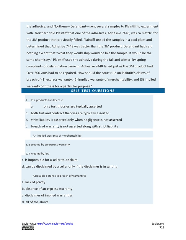 Business Law and the Legal Environment - Page 718